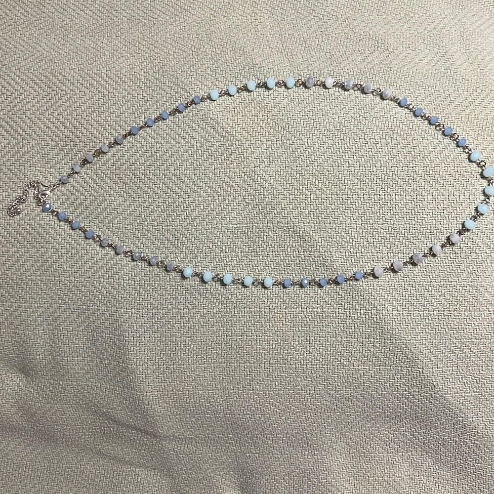 Blue bead costume jewelry necklace